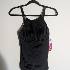 Black Halter Swim Top